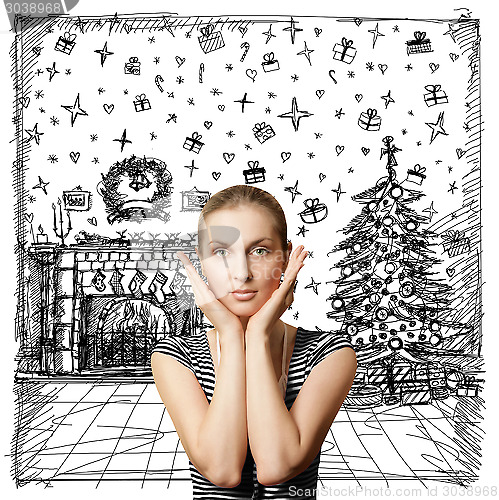 Image of Woman Looking For Christmas Gifts