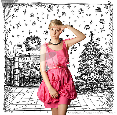 Image of Woman Looking For Christmas Gifts