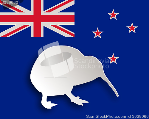 Image of Kiwi on flag