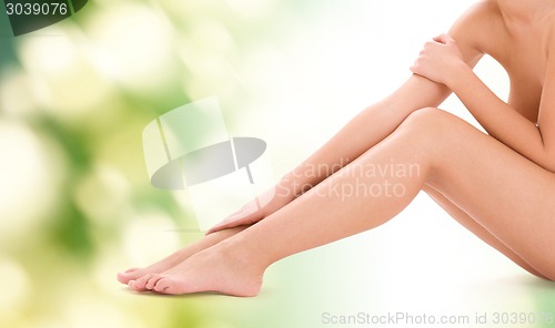 Image of healthy beautiful bare woman legs
