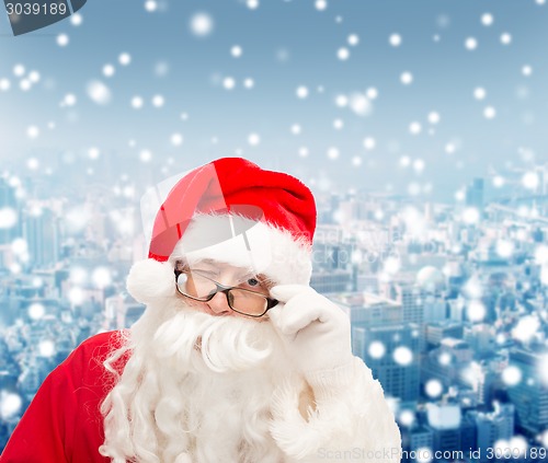 Image of close up of santa claus winking