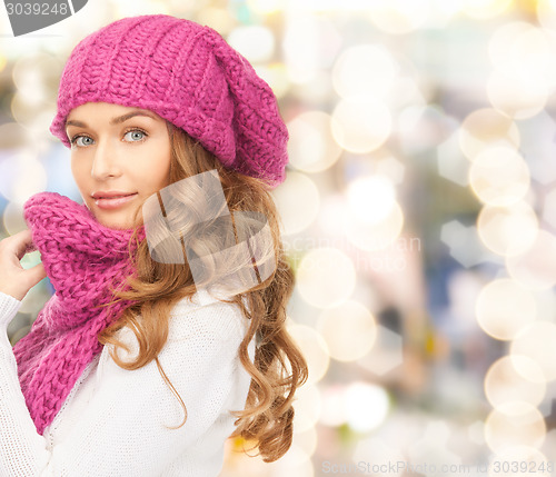 Image of young woman in winter clothes