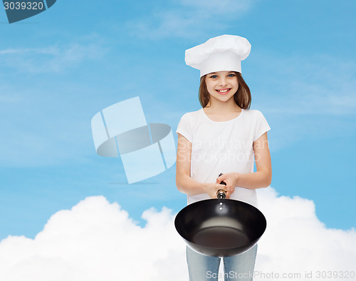 Image of smiling little girl in white blank t-shirt