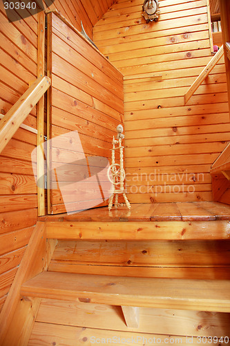 Image of  Interior of wooden cottage