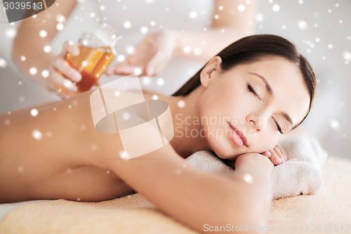 Image of beautiful young woman in spa