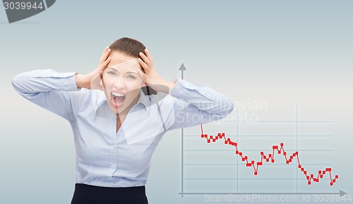 Image of angry screaming businesswoman