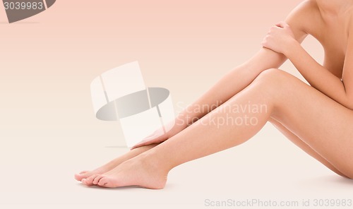 Image of healthy beautiful bare woman legs