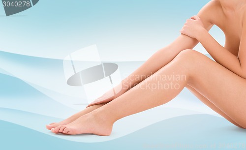 Image of healthy beautiful bare woman legs