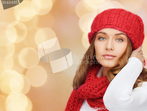 Image of young woman in winter clothes