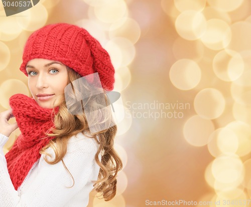 Image of young woman in winter clothes