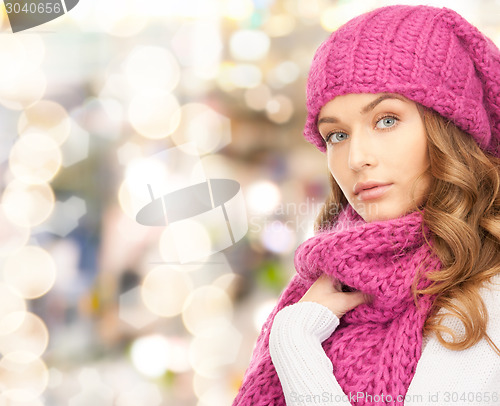 Image of young woman in winter clothes