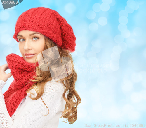 Image of young woman in winter clothes