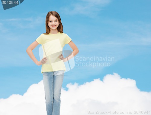 Image of smiling little girl in casual clothes