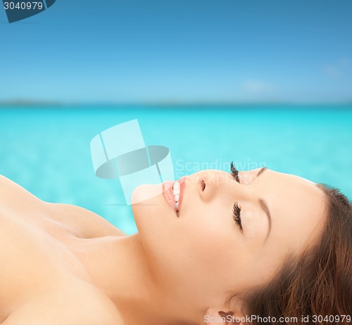 Image of beautiful young woman face