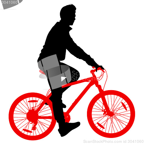 Image of Silhouette of a cyclist male.  vector illustration.