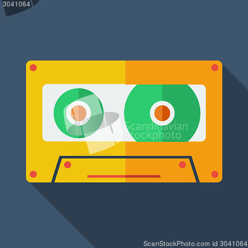 Image of Modern flat design concept icon. Tape recorder. Vector illustrat