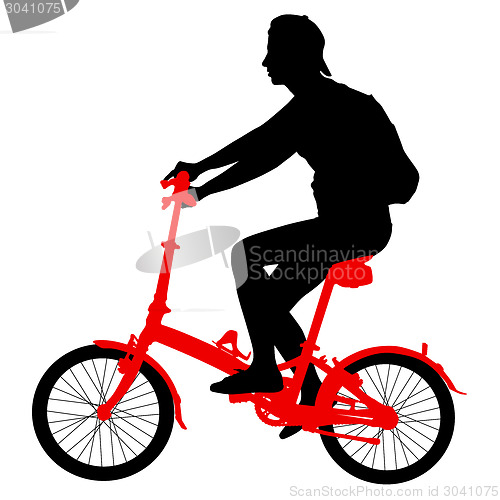 Image of Silhouette of a cyclist male.  vector illustration.