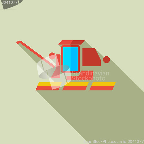 Image of Modern flat design concept icon combine harvester. Vector illust