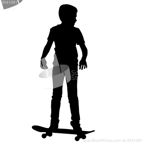 Image of skateboarders silhouette. Vector illustration.