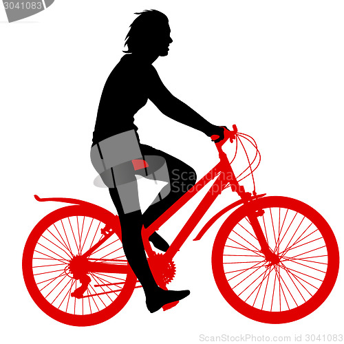 Image of Silhouette of a cyclist male.  vector illustration.