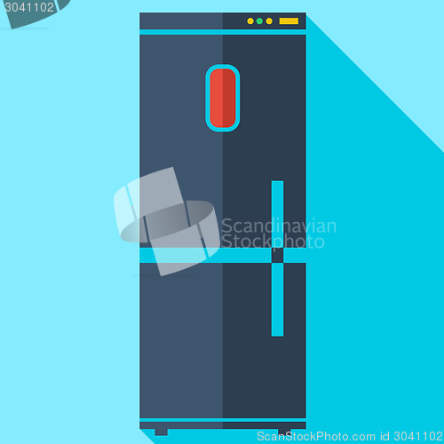 Image of Modern flat design concept icon refrigerator. Vector illustratio