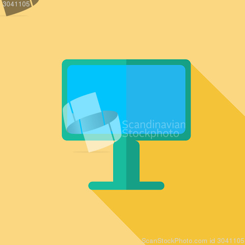 Image of Modern flat design concept icon monitor  tv. Vector illustration