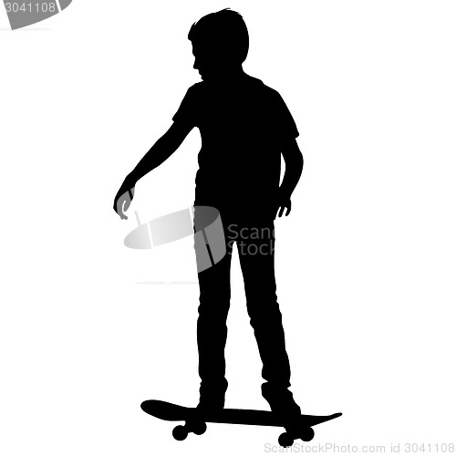 Image of skateboarders silhouette. Vector illustration.