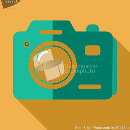 Image of Modern flat design concept icon photo camera. Vector illustratio