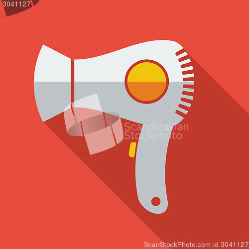 Image of Modern flat design concept icon electric Hair dryer. Vector illu