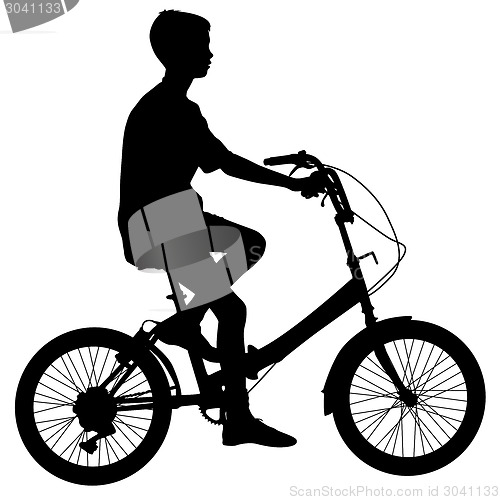 Image of Silhouette of a cyclist male.  vector illustration.