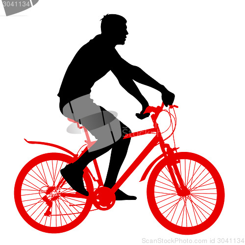 Image of Silhouette of a cyclist male.  vector illustration.