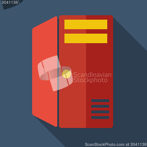 Image of Modern flat design concept icon computer  server system block. V