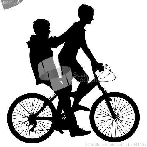 Image of Silhouette of a cyclist male.  vector illustration.