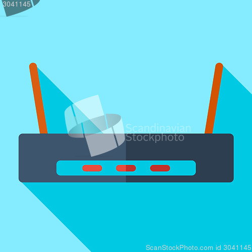 Image of Modern flat design concept icon Wi-Fi router Wireless. Vector il