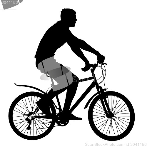 Image of Silhouette of a cyclist male.  vector illustration.