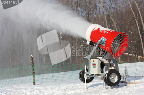 Image of Snowmaking is the production of snow  on ski slopes. 