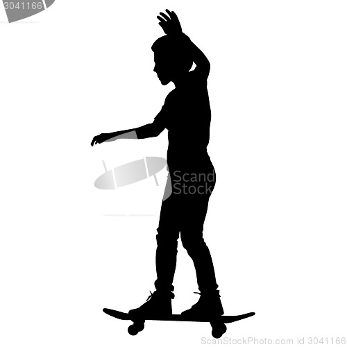 Image of skateboarders silhouette. Vector illustration.