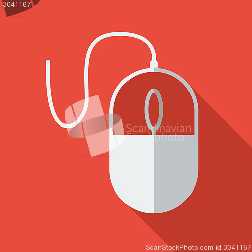 Image of Modern flat design concept icon. Computer mouse. Vector illustra