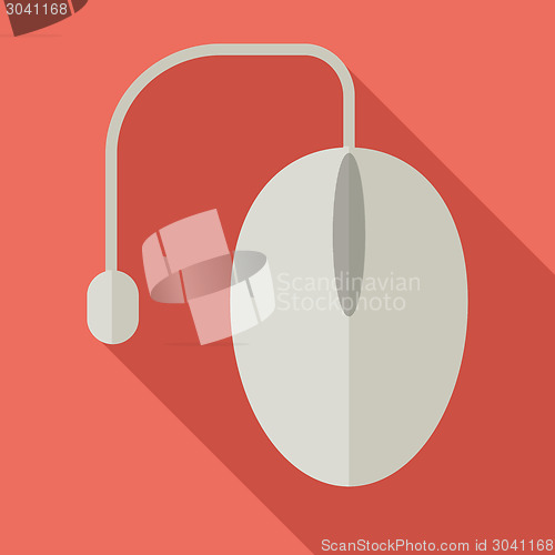 Image of Modern flat design concept icon. Computer mouse. Vector illustra