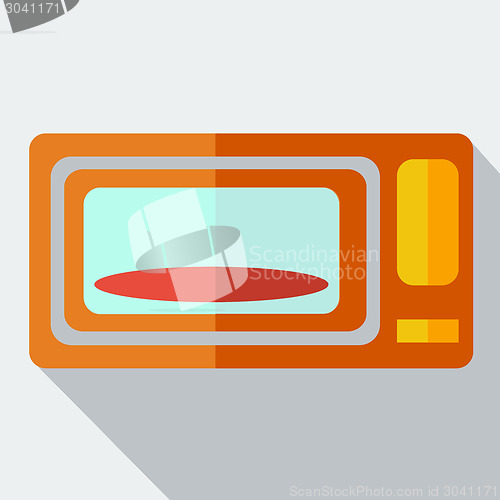Image of Modern flat design concept icon microwave. Vector illustration.