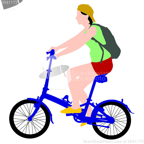 Image of Silhouette of a cyclist male.  vector illustration.