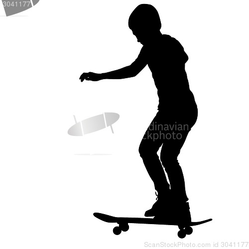 Image of skateboarders silhouette. Vector illustration.