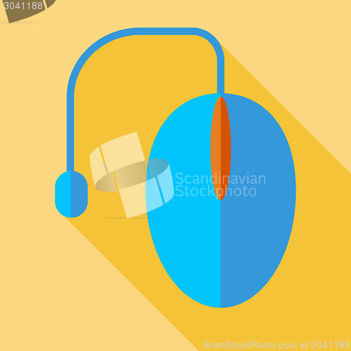 Image of Modern flat design concept icon. Computer mouse. Vector illustra