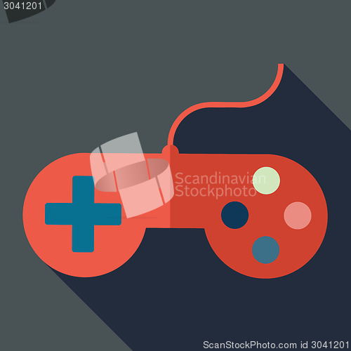 Image of Modern flat design concept icon. Gamepad, computer joystick. Vec