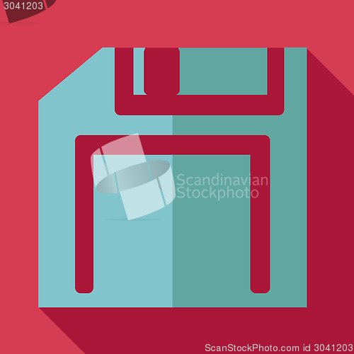 Image of Modern flat design concept icon. Computer disk diskette. Vector 