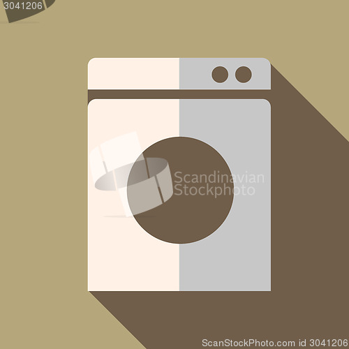 Image of Modern flat design concept icon washing machine. Vector illustra