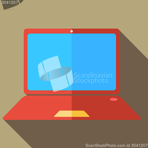 Image of Modern flat design concept icon  computer and laptop. Vector ill