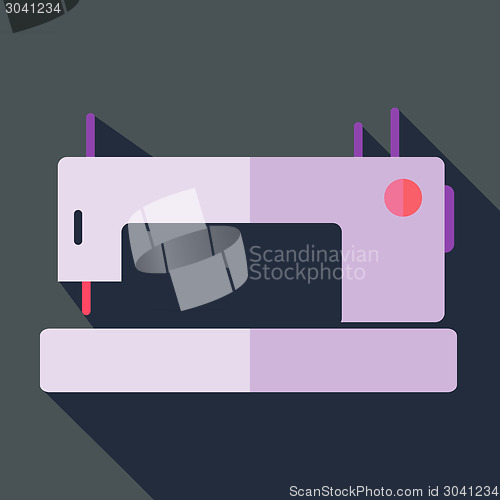 Image of Modern flat design concept icon sewing machine. Vector illustrat