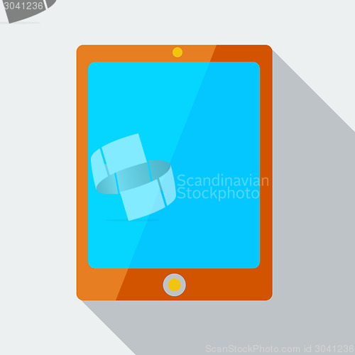 Image of Modern flat design concept icon tablet computer. Vector illustra