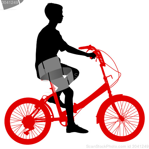 Image of Silhouette of a cyclist male.  vector illustration.